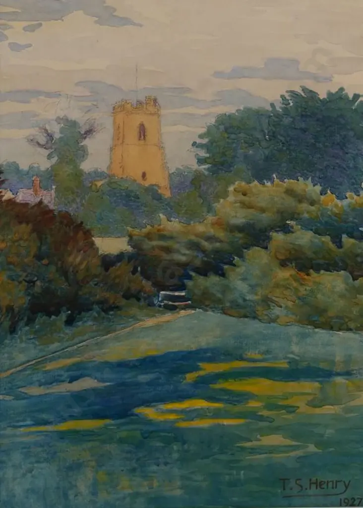 HENRY, Thomas Shekleton (1865-1934) - Castle Tower with Garden Image 1++