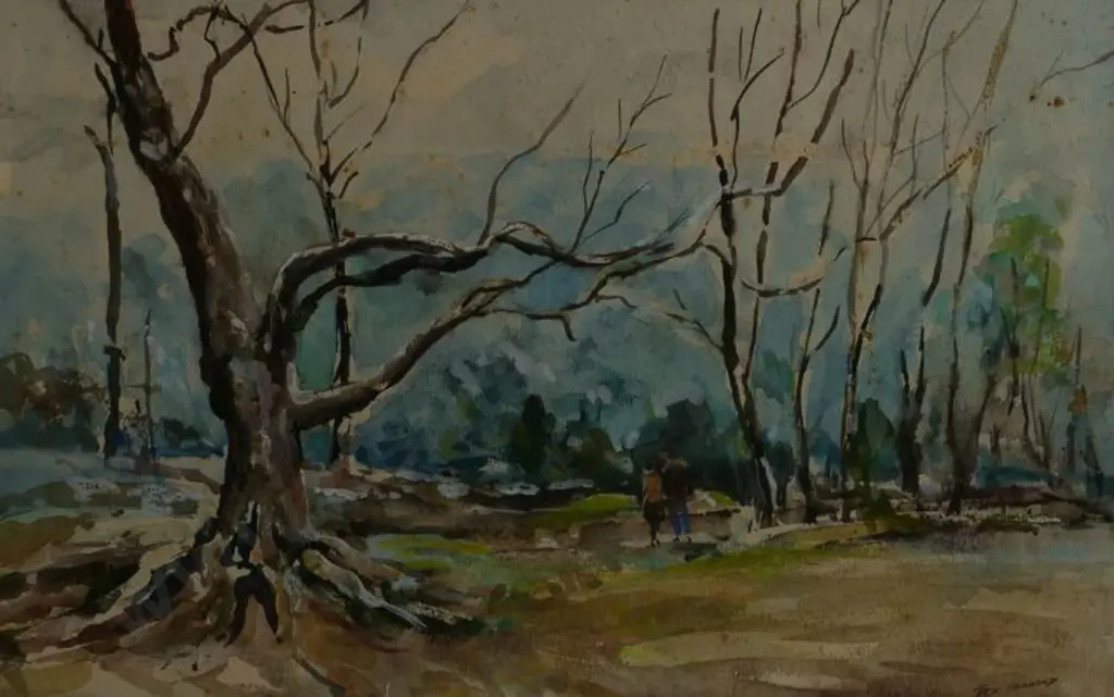 HAMMOND, Jack (1913-2009) - People Walking Woodland Path Image 1++