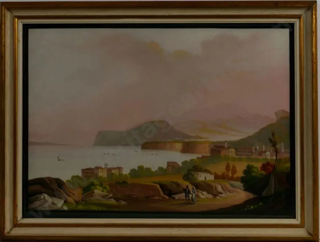 UNKNOWN Artist - Bay of Naples, Italy, with Mt Vesuvius in the distance (19th Cent.) Image 1++