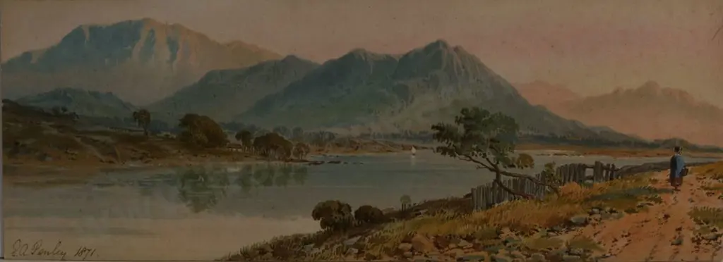 PENLEY, Edwin (1828-1893) - Mountains & Lake Image 1++