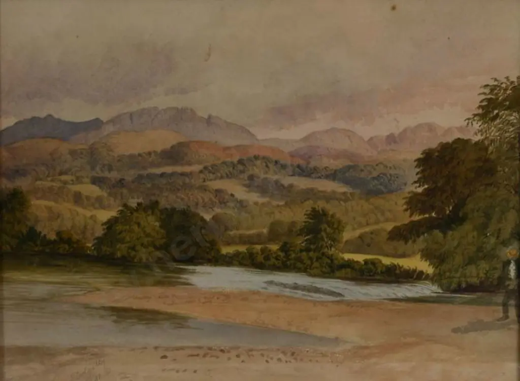 DALGELLY, V.  - Country Scene with Fisherman Image 1++