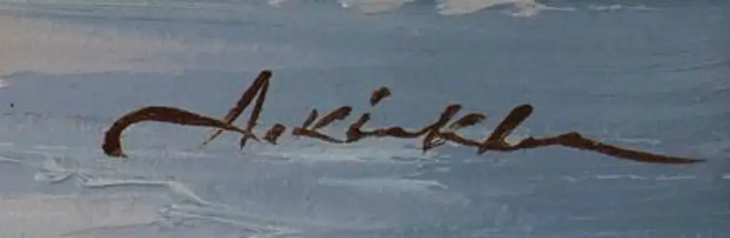 UNKNOWN Artist - Waves Breaking on Shore with Seagulls Image 1++