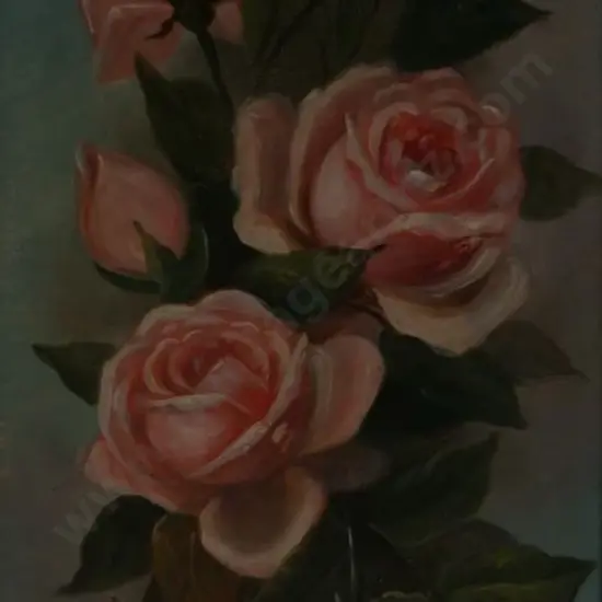 DE RITZ, George (1875-1953) - Pink Blush Roses