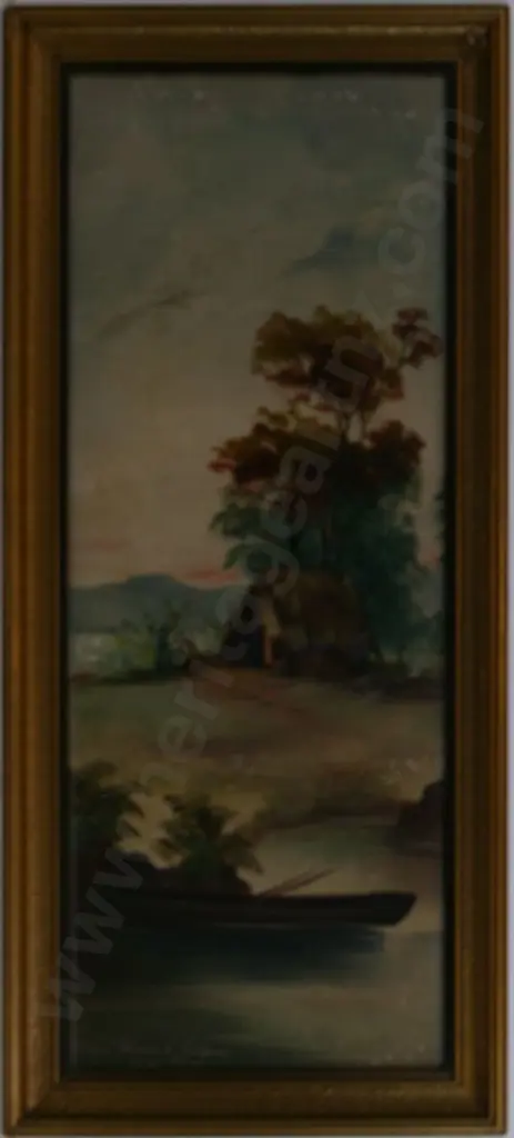 DE RITZ, George (1875-1953) - Whare and Canoe Image 1++