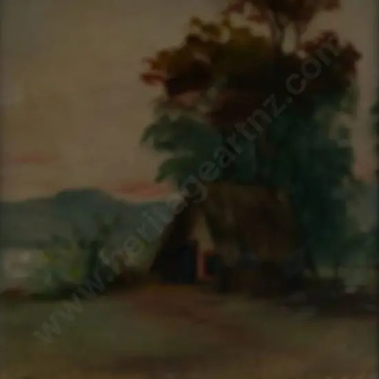 DE RITZ, George (1875-1953) - Whare and Canoe