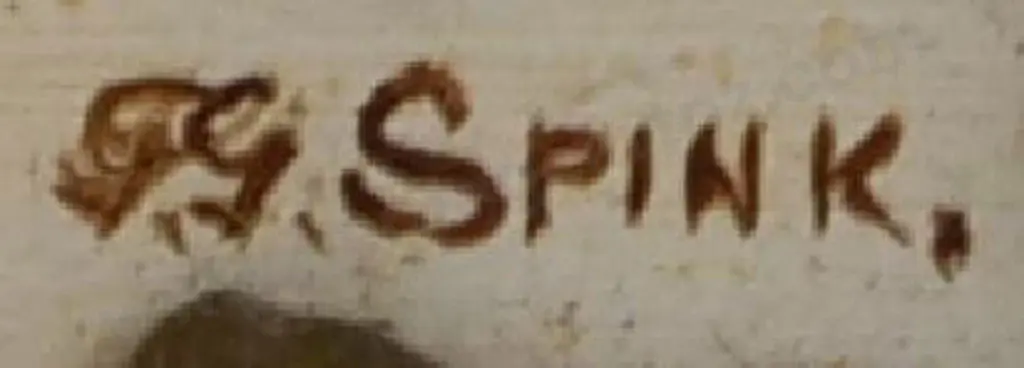SPINK, George Gold (1889-1962) - Country Cottage with Two Cows & Ducks Image 1++