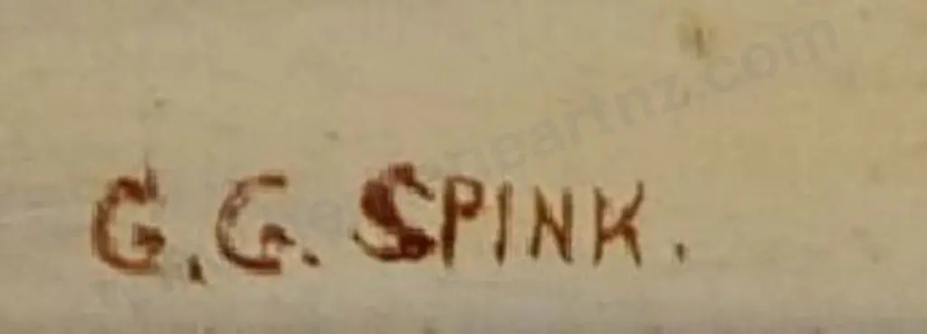 SPINK, George Gold (1889-1962) - Lake Scene with Ranges & Forest Path Image 1++