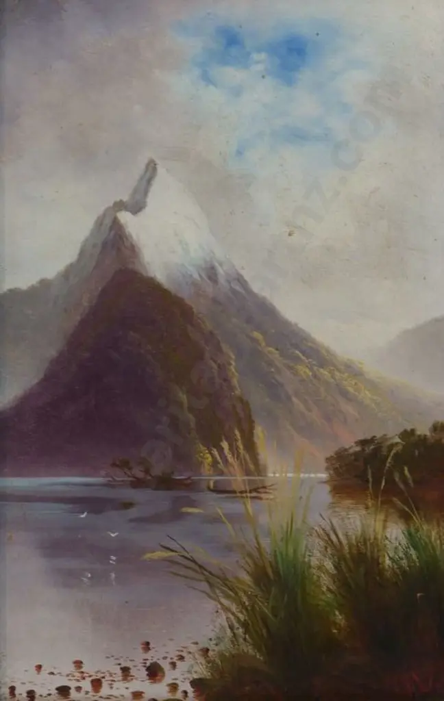 KIRKWOOD, Harry William (1854-1925) - Mitre Peak in Fiordland Image 1++