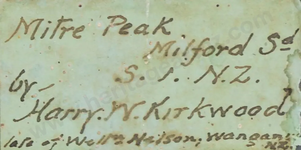 KIRKWOOD, Harry William (1854-1925) - Mitre Peak in Fiordland Image 1++