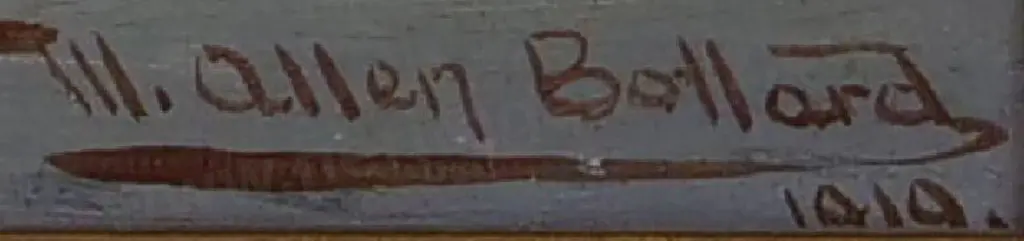 BOLLARD, William Allan (1869-1943) - Lake Hawea with Two Whares Image 1++