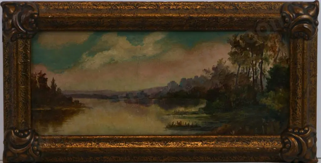 UNKNOWN Artist - Lake Scene (19th Cent) Image 1++