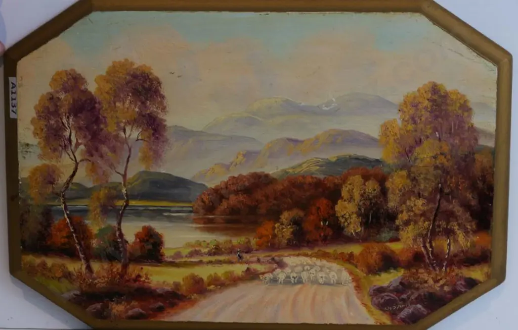 SPINK, George Gold (1889-1962) - Sheep on Country Road Image 1++