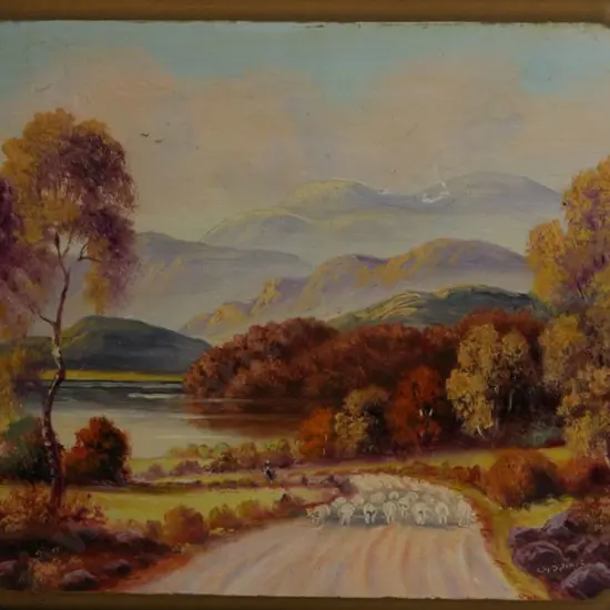 SPINK, George Gold (1889-1962) - Sheep on Country Road