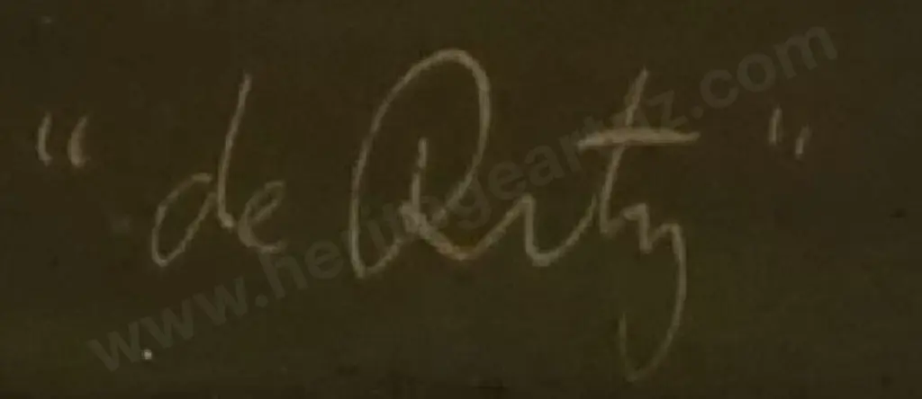 DE RITZ, George (1875-1953) - Maori Whare on Stream Image 1++