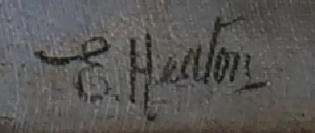 HEATON. Edward (1824-) - Country Cottage with Stream and Young Man on Bridge Image 1++