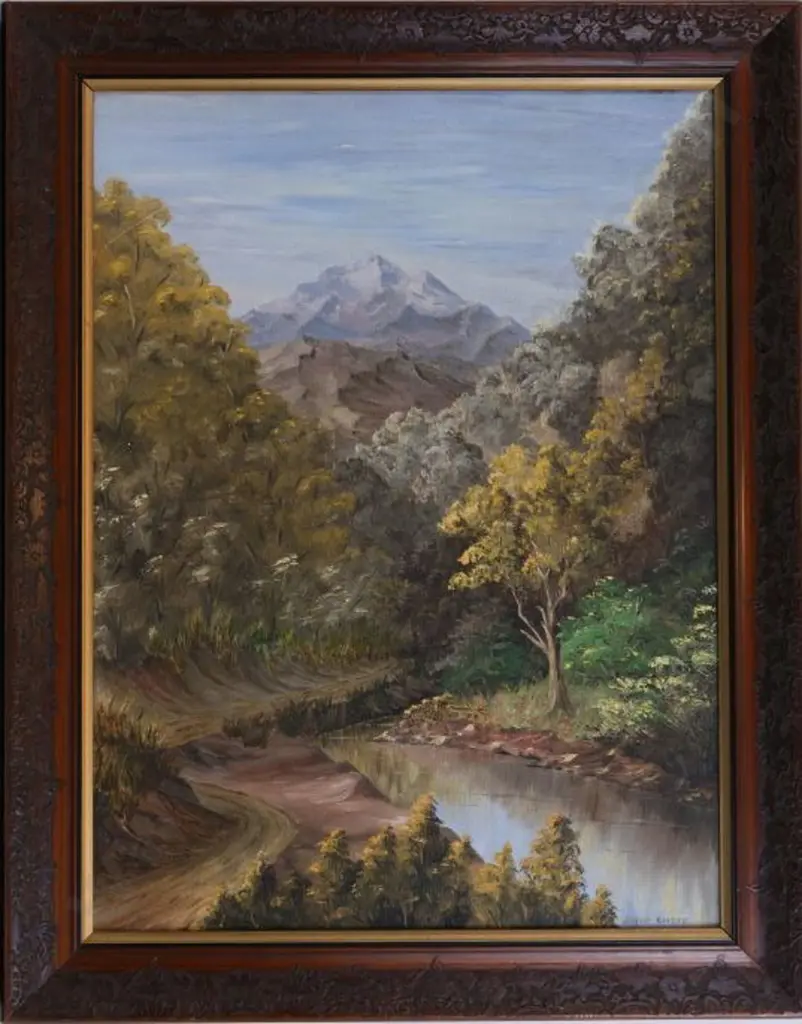 CHITTY, Joyce (1924-2009) - Mountain with Winding Stream and Narrow Road Image 1++