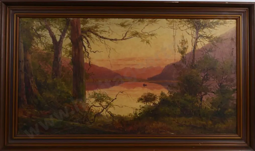 CARRINGTON, George William (1855-1940) - Sunset on Lake Image 1++