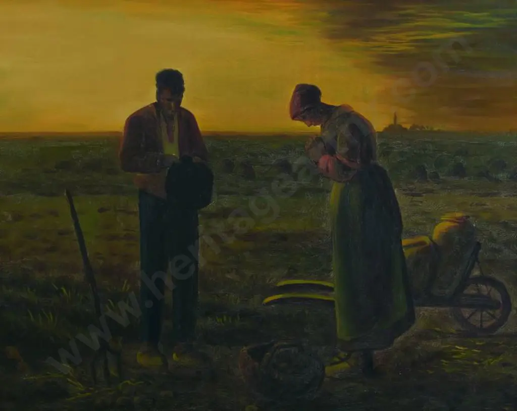 MILLET, Jean Francois (1814-1875)  - copy after - The Angelus Image 1++