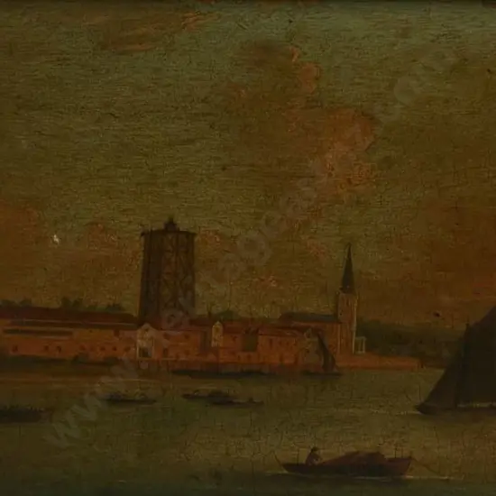 UNKNOWN Artist - Yacht in Estuary (19th Cent)