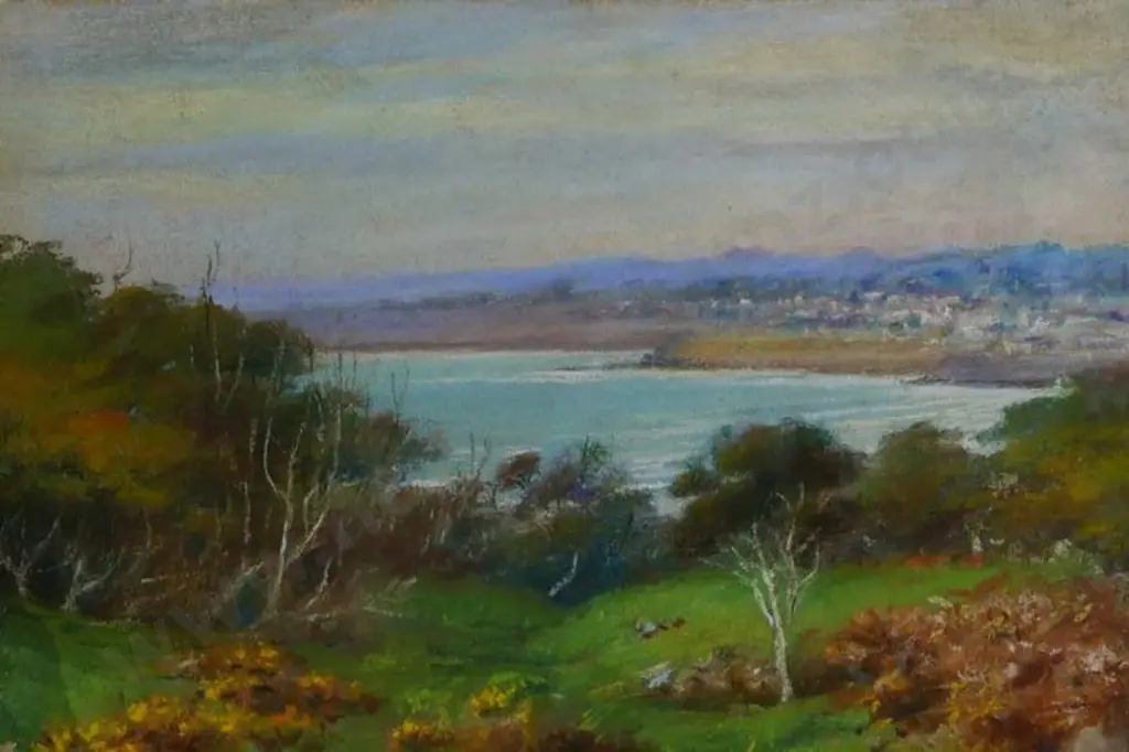 UNKNOWN Artist - View of Unknown Bay with Settlement Image 1++