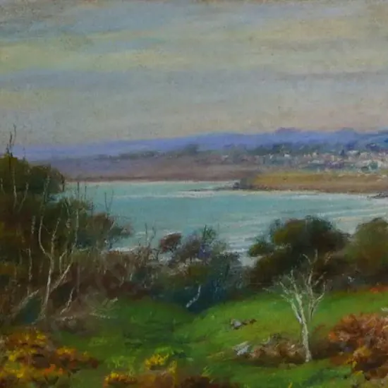 UNKNOWN Artist - View of Unknown Bay with Settlement