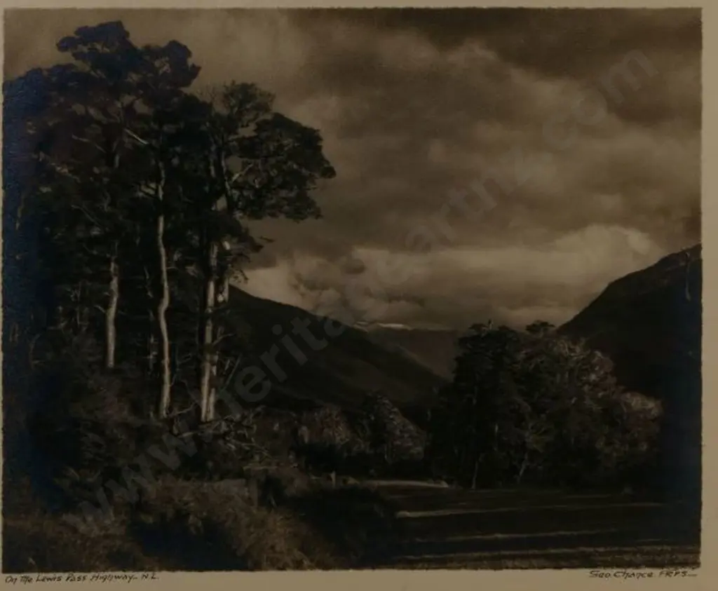 CHANCE, George (1885-1963) - On the Lewis Pass Highway Image 1++