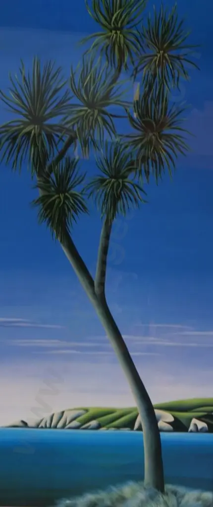 UNKNOWN Artist - Stylised Palm Tree with Shoreline Image 1++