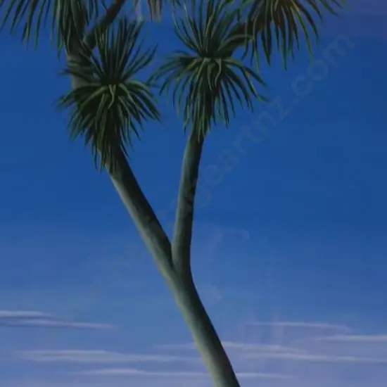 UNKNOWN Artist - Stylised Palm Tree with Shoreline