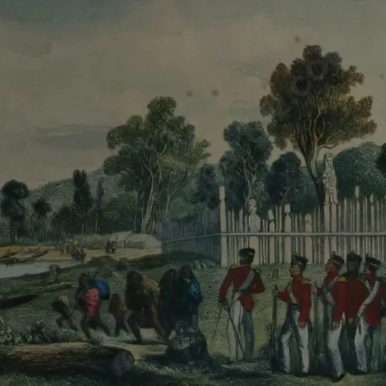 BREES Samuel Charles (1810-1865) - Makaenuku Pa, Natives Preparing to leave the Hutt, 1845