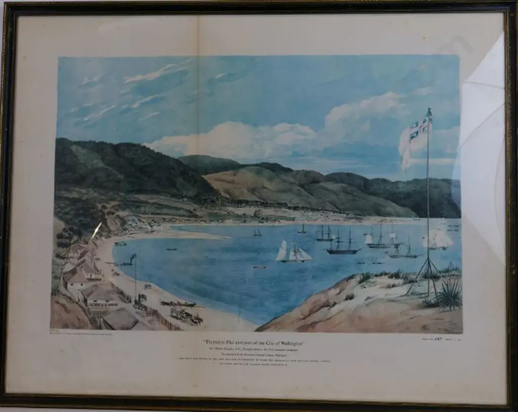 HEAPHY, Charles (1820-1881) - Thorndon Flat, Part of the City of Wellington Image 1++