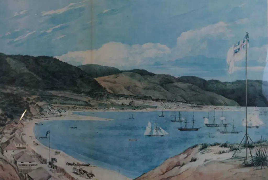 HEAPHY, Charles (1820-1881) - Thorndon Flat, Part of the City of Wellington Image 1++