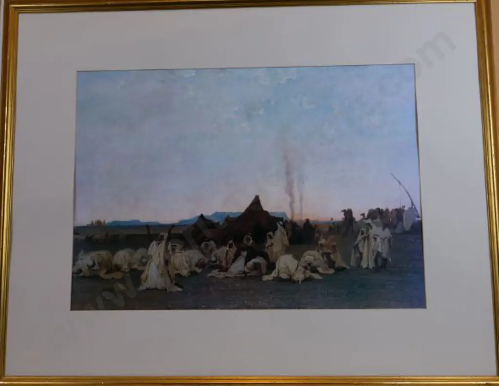 GUILLAUMET, Gustave Achille (1840-1887) - Evening Prayer in the Sahara 1863 Image 1++