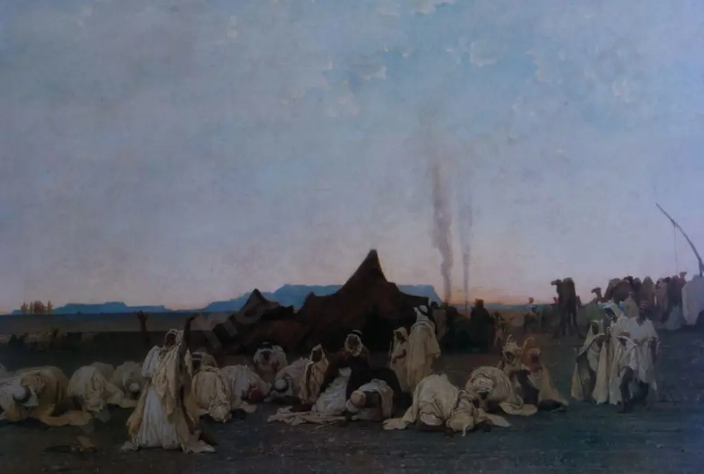 GUILLAUMET, Gustave Achille (1840-1887) - Evening Prayer in the Sahara 1863 Image 1++