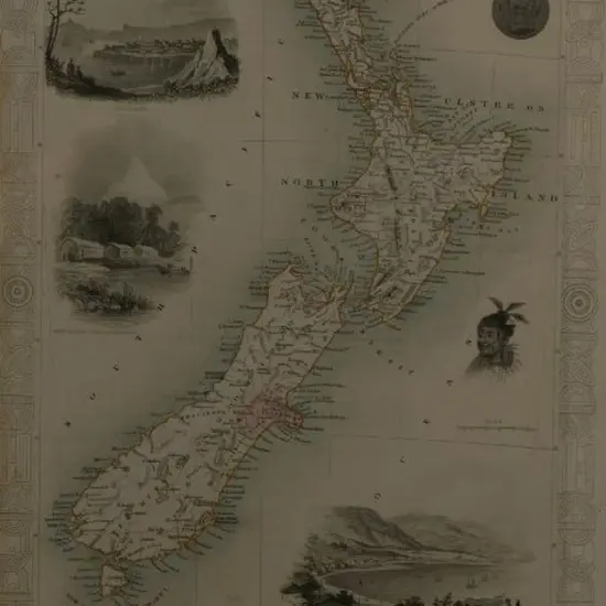 RAPKIN, John (1813-1899) - Map of New Zealand 1851