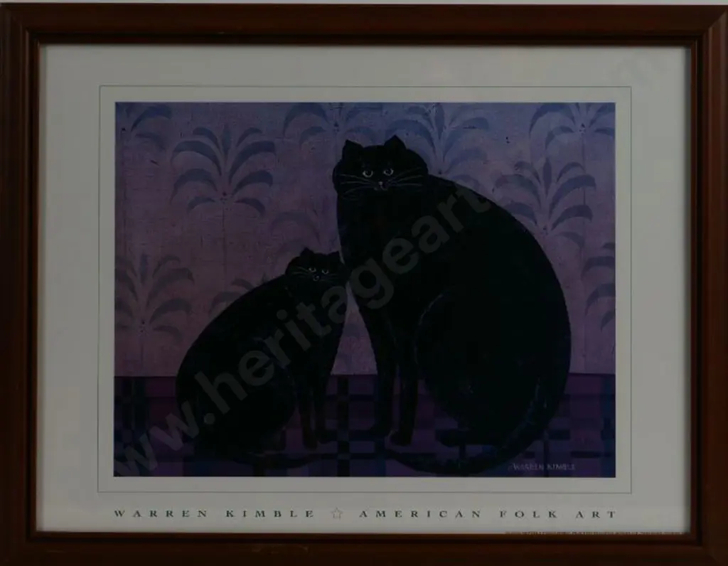 KIMBLE, Warren (1935) - Two Well-Fed Cats Image 1++