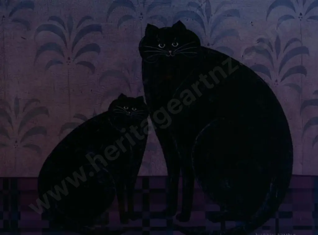 KIMBLE, Warren (1935) - Two Well-Fed Cats Image 1++
