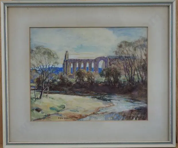 STEAD, Fred (1863-1940) - Ruined Building in Country Image 1++