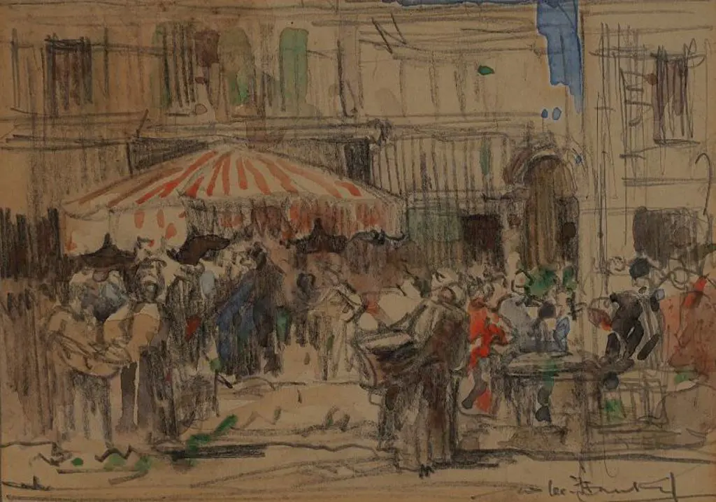 HANKEY, William Lee (1869-1952) - European Market Scene Image 1++