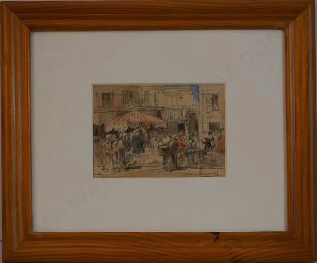 HANKEY, William Lee (1869-1952) - European Market Scene Image 1++