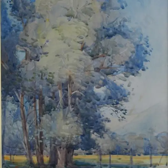 TRIPE, Mary Elizabeth (Mollie) (1870-1939) - Trees on Farm with Hills