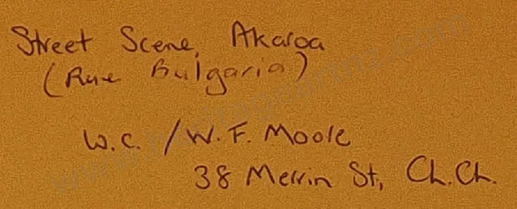 MOORE, William Francis (1934-2020) - Street Scene, Akaroa Image 1++