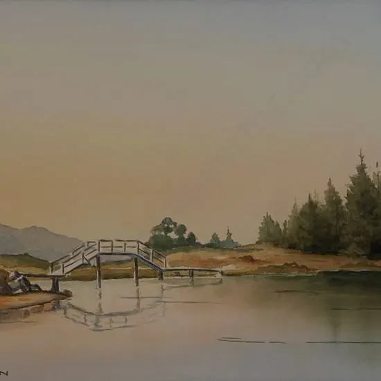 COLEMAN, Joan - Lake with Bridge