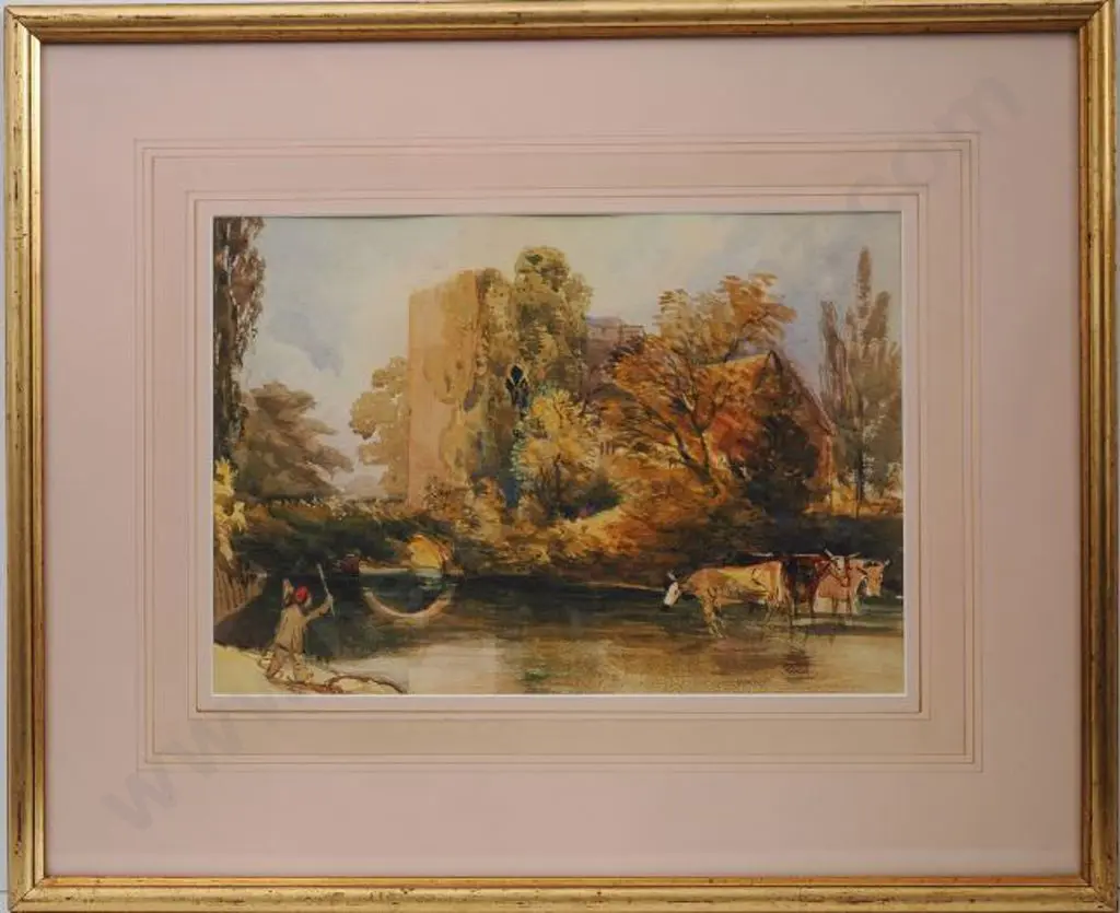 BARNARD, Rev. William Henry (1767-1818) - Remains of Castle with Cattle Image 1++