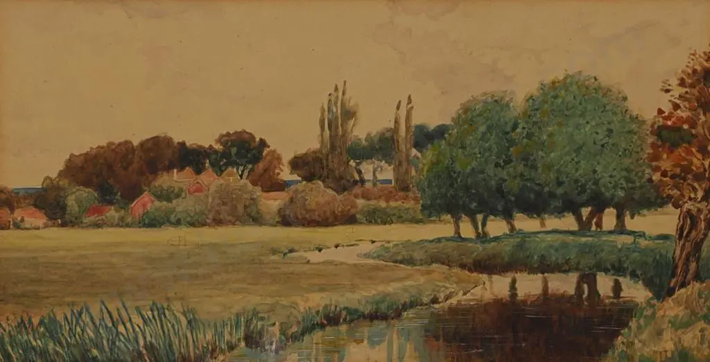 SCOTT, M. - Meandering Stream with Trees & Grass Image 1++