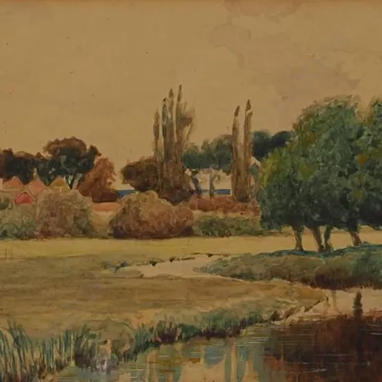 SCOTT, M. - Meandering Stream with Trees & Grass
