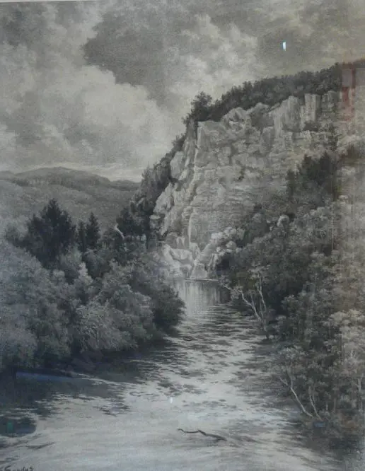 SANDYS, Edwin Roper (1845-1924) - Waikato River at Atiamuri Image 1++