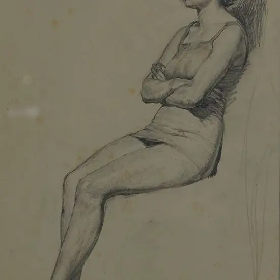 RICHARDSON, Harry Linley (1878-1947) - Young Lady in Slip - Figure Study