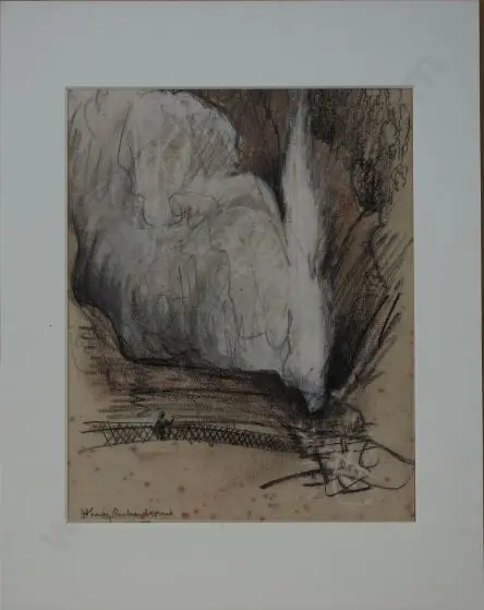 RICHARDSON, Harry Linley (1878-1947) - Person Looking at Geyser Image 1++