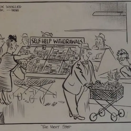 MINHINNICK, Gordon (1902-1992) - The Next Step (NZ Herald cartoon dated 1959)