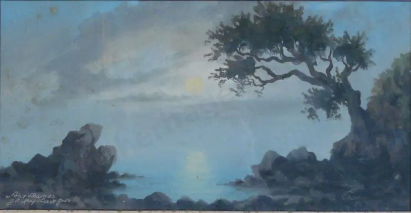 MAYCLAIR, J.R. Jnr (1907-1947) - View over Thames with Pohutukawa Image 1++